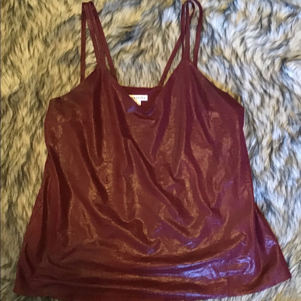 Leather dressy tank top